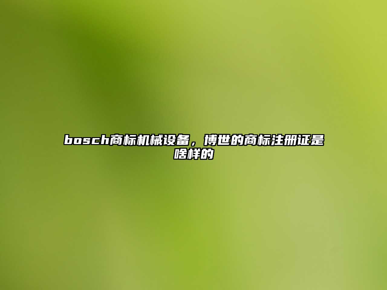 bosch商標機械設備，博世的商標注冊證是啥樣的