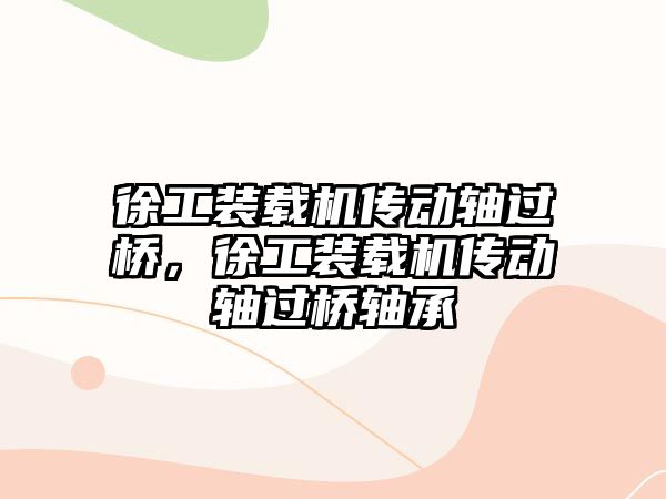 徐工裝載機傳動軸過橋，徐工裝載機傳動軸過橋軸承