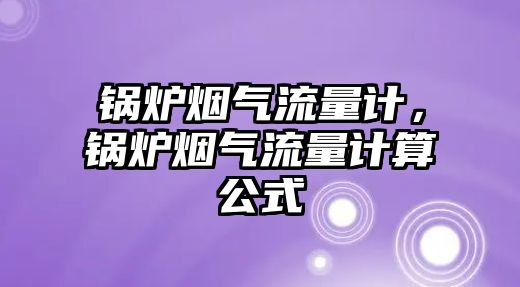 鍋爐煙氣流量計，鍋爐煙氣流量計算公式