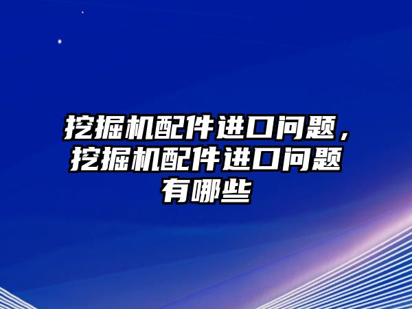 挖掘機(jī)配件進(jìn)口問題，挖掘機(jī)配件進(jìn)口問題有哪些