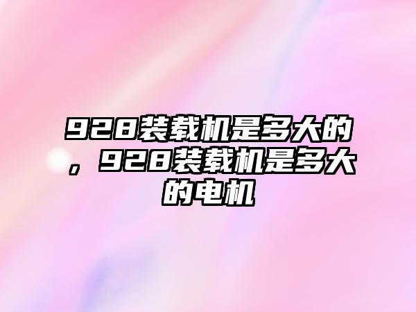 928裝載機(jī)是多大的，928裝載機(jī)是多大的電機(jī)