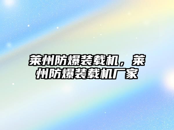 萊州防爆裝載機(jī)，萊州防爆裝載機(jī)廠家