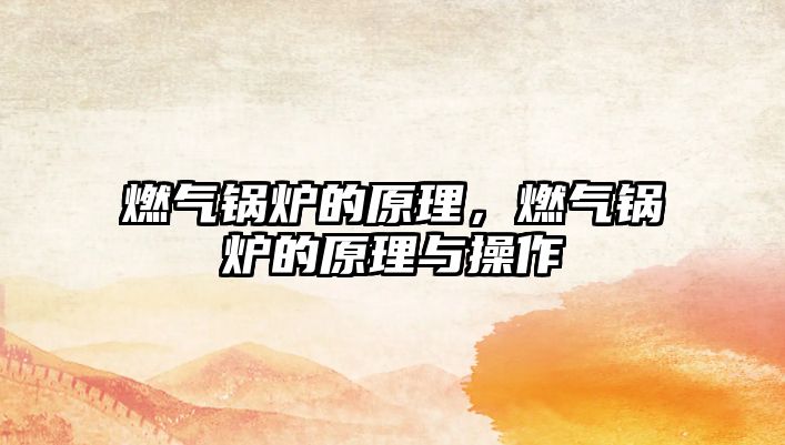 燃?xì)忮仩t的原理，燃?xì)忮仩t的原理與操作