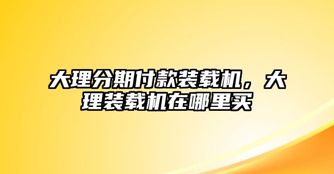 大理分期付款裝載機(jī)，大理裝載機(jī)在哪里買