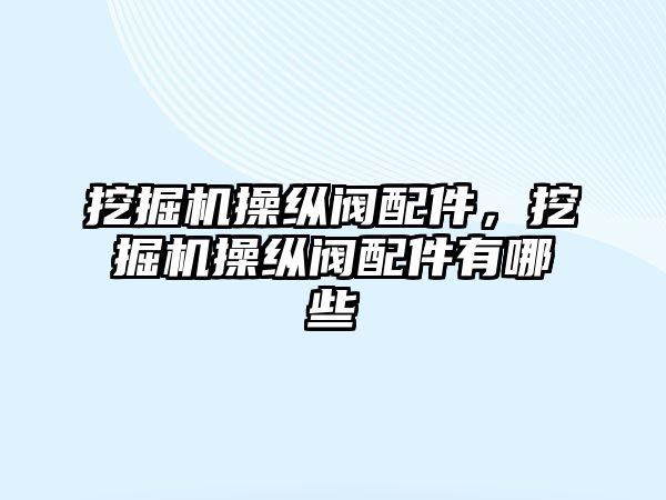 挖掘機操縱閥配件，挖掘機操縱閥配件有哪些