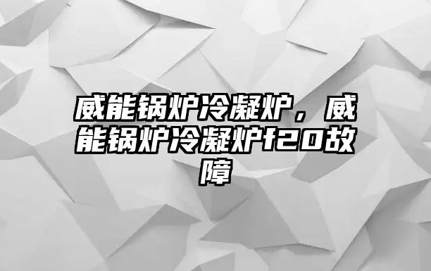 威能鍋爐冷凝爐，威能鍋爐冷凝爐f20故障