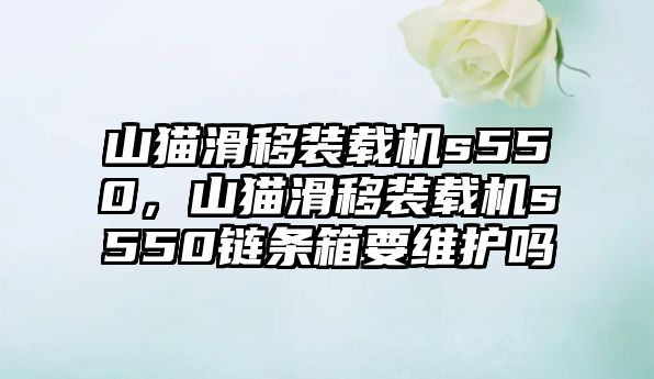 山貓滑移裝載機s550，山貓滑移裝載機s550鏈條箱要維護嗎