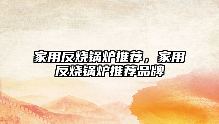 家用反燒鍋爐推薦，家用反燒鍋爐推薦品牌