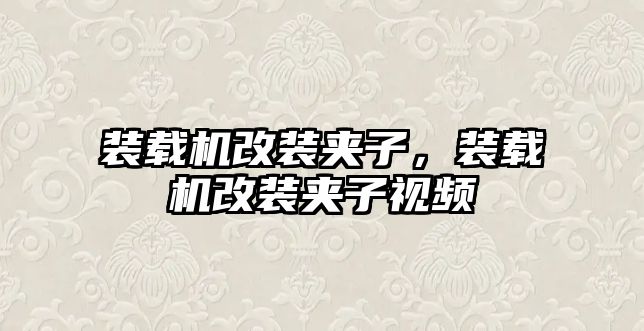 裝載機改裝夾子，裝載機改裝夾子視頻