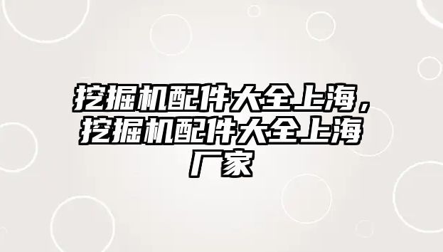 挖掘機(jī)配件大全上海，挖掘機(jī)配件大全上海廠家