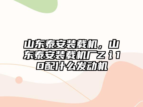 山東泰安裝載機，山東泰安裝載機廠Z讠10配什么發(fā)動機