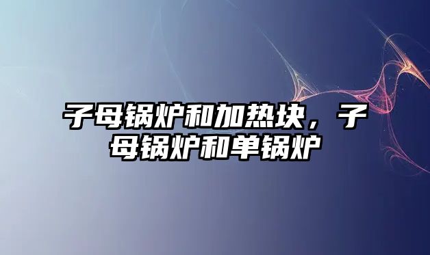 子母鍋爐和加熱塊，子母鍋爐和單鍋爐