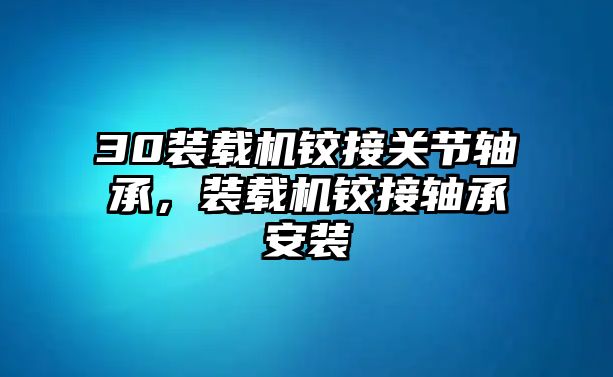 30裝載機(jī)鉸接關(guān)節(jié)軸承，裝載機(jī)鉸接軸承安裝