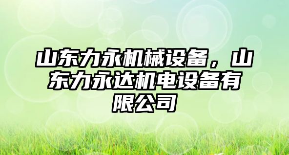 山東力永機械設(shè)備，山東力永達機電設(shè)備有限公司