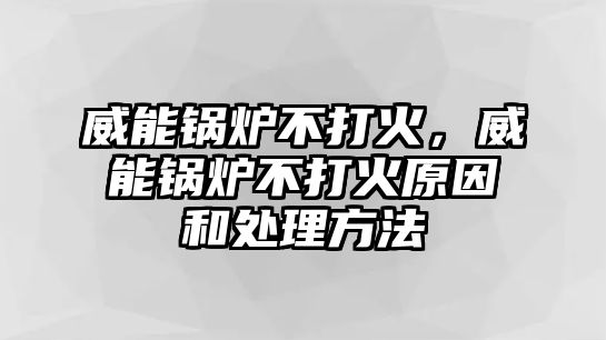 威能鍋爐不打火，威能鍋爐不打火原因和處理方法