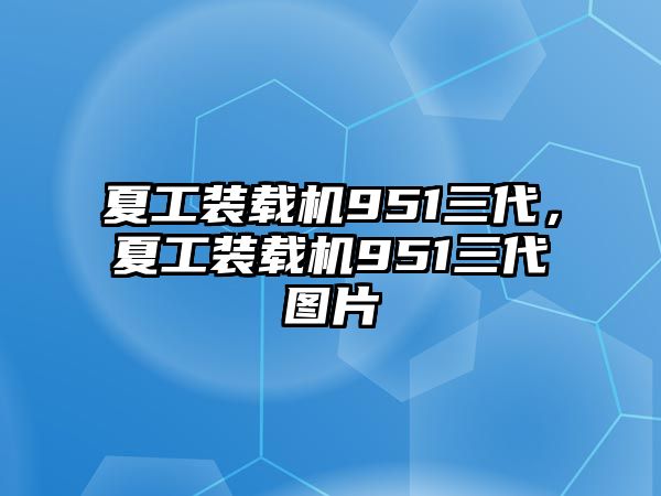 夏工裝載機(jī)951三代，夏工裝載機(jī)951三代圖片