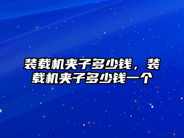 裝載機夾子多少錢，裝載機夾子多少錢一個