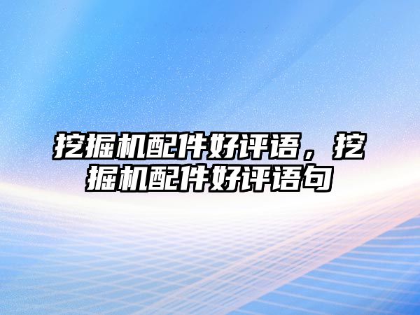 挖掘機配件好評語，挖掘機配件好評語句