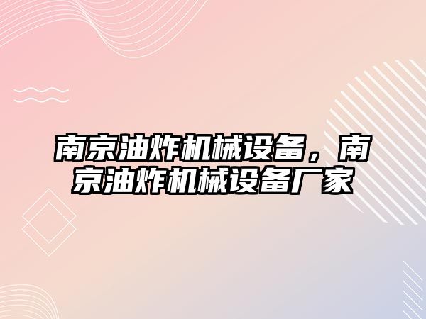 南京油炸機(jī)械設(shè)備，南京油炸機(jī)械設(shè)備廠家