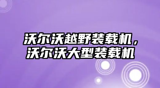 沃爾沃越野裝載機，沃爾沃大型裝載機