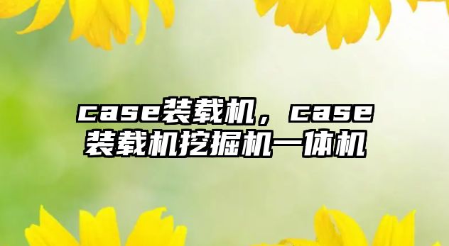 case裝載機(jī)，case裝載機(jī)挖掘機(jī)一體機(jī)