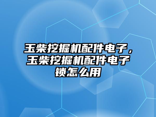 玉柴挖掘機配件電子，玉柴挖掘機配件電子鎖怎么用