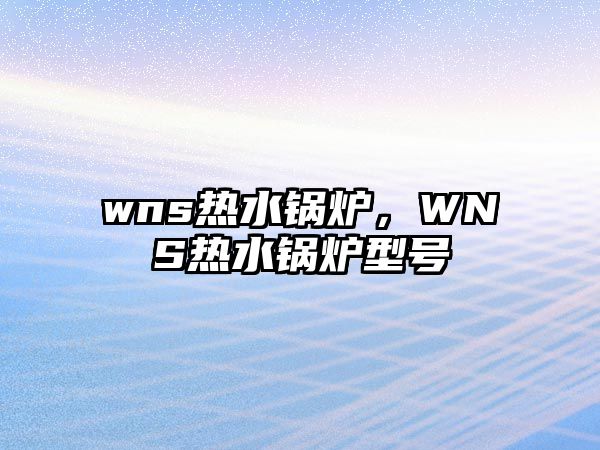 wns熱水鍋爐，WNS熱水鍋爐型號(hào)