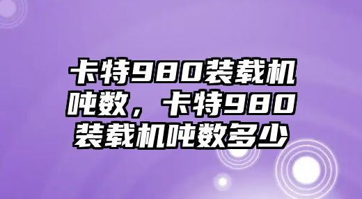 卡特980裝載機噸數(shù)，卡特980裝載機噸數(shù)多少