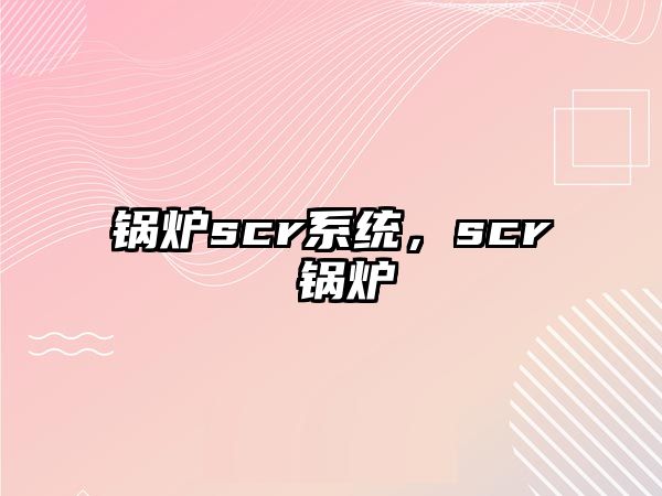 鍋爐scr系統(tǒng)，scr 鍋爐