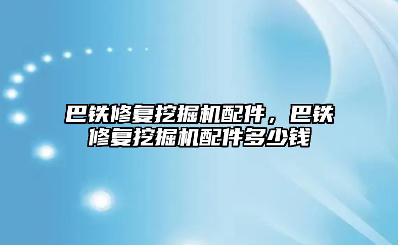 巴鐵修復挖掘機配件，巴鐵修復挖掘機配件多少錢