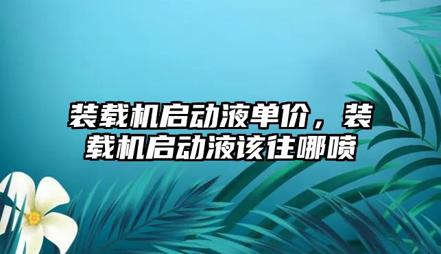 裝載機啟動液單價，裝載機啟動液該往哪噴