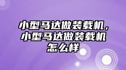 小型馬達(dá)做裝載機(jī)，小型馬達(dá)做裝載機(jī)怎么樣