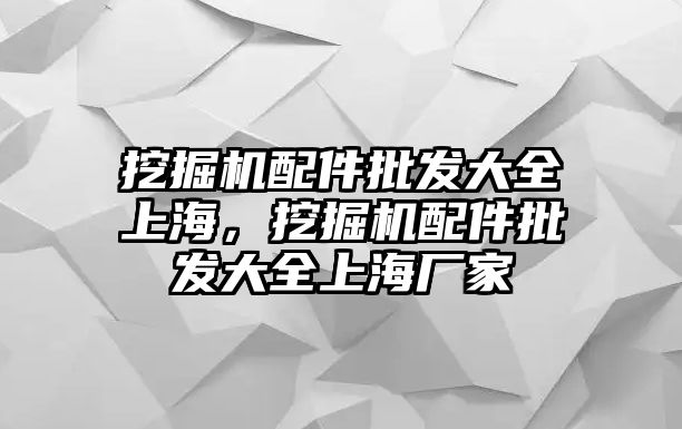 挖掘機配件批發(fā)大全上海，挖掘機配件批發(fā)大全上海廠家