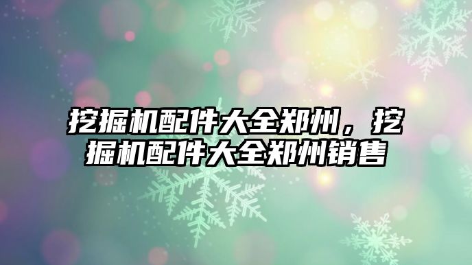 挖掘機配件大全鄭州，挖掘機配件大全鄭州銷售