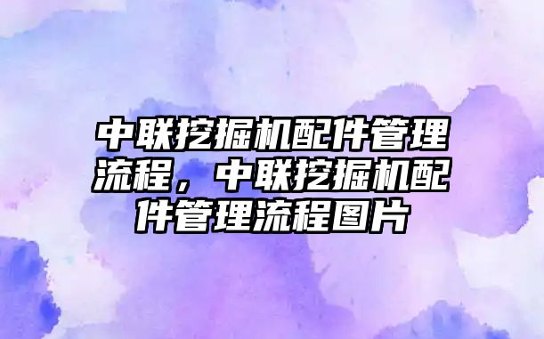 中聯(lián)挖掘機配件管理流程，中聯(lián)挖掘機配件管理流程圖片