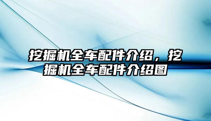 挖掘機全車配件介紹，挖掘機全車配件介紹圖