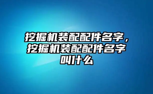 挖掘機(jī)裝配配件名字，挖掘機(jī)裝配配件名字叫什么