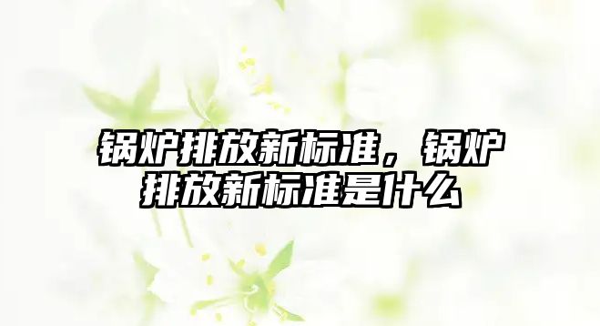 鍋爐排放新標(biāo)準(zhǔn)，鍋爐排放新標(biāo)準(zhǔn)是什么