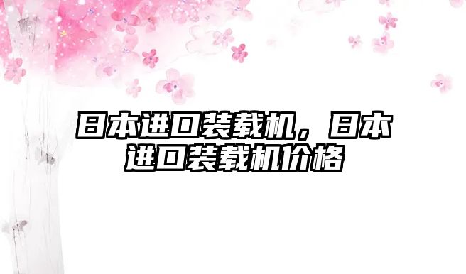 日本進(jìn)口裝載機(jī)，日本進(jìn)口裝載機(jī)價(jià)格