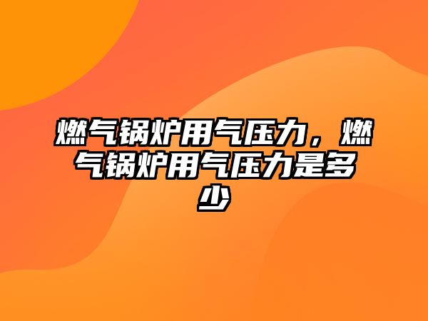 燃?xì)忮仩t用氣壓力，燃?xì)忮仩t用氣壓力是多少