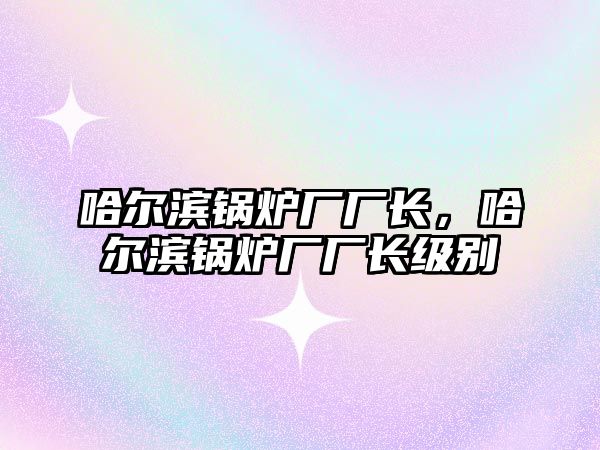 哈爾濱鍋爐廠廠長，哈爾濱鍋爐廠廠長級別