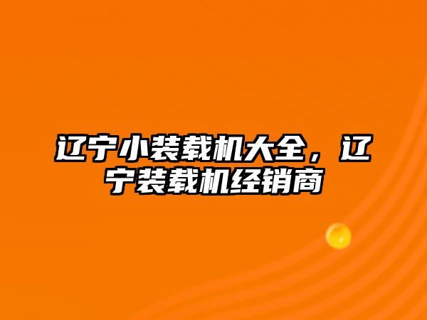 遼寧小裝載機大全，遼寧裝載機經(jīng)銷商