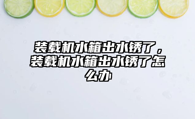 裝載機水箱出水銹了，裝載機水箱出水銹了怎么辦