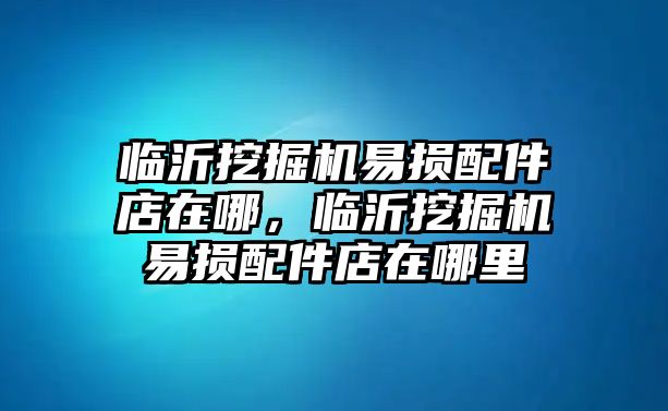 臨沂挖掘機(jī)易損配件店在哪，臨沂挖掘機(jī)易損配件店在哪里