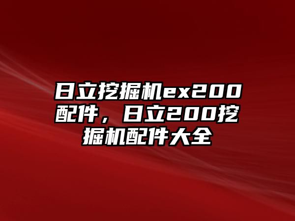 日立挖掘機(jī)ex200配件，日立200挖掘機(jī)配件大全