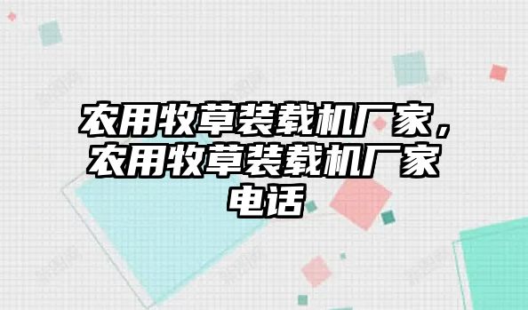 農(nóng)用牧草裝載機廠家，農(nóng)用牧草裝載機廠家電話