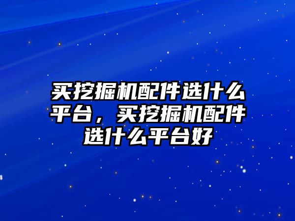 買挖掘機配件選什么平臺，買挖掘機配件選什么平臺好