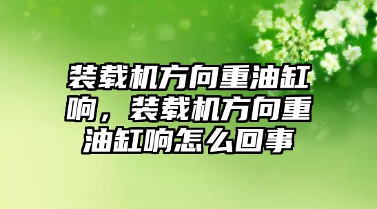 裝載機(jī)方向重油缸響，裝載機(jī)方向重油缸響怎么回事