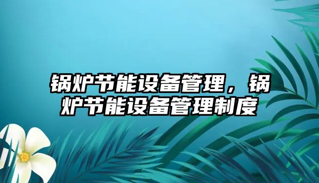 鍋爐節(jié)能設(shè)備管理，鍋爐節(jié)能設(shè)備管理制度