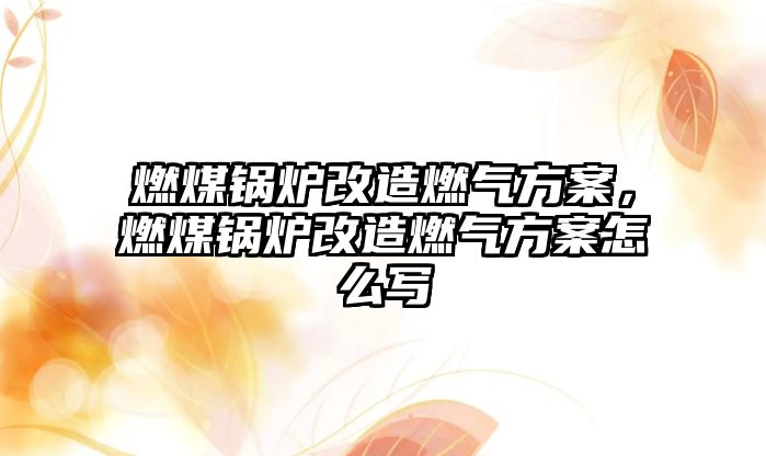 燃煤鍋爐改造燃?xì)夥桨?，燃煤鍋爐改造燃?xì)夥桨冈趺磳?xiě)